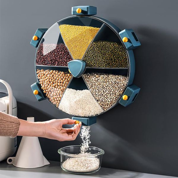 cereals storage box organizer kitchen accessories 6 grids rotate containers dispenser cells wall mounted bottles & jars
cereals storage box organizer kitchen accessories 6 grids rotate containers dispenser cells wall mounted bottles & jars