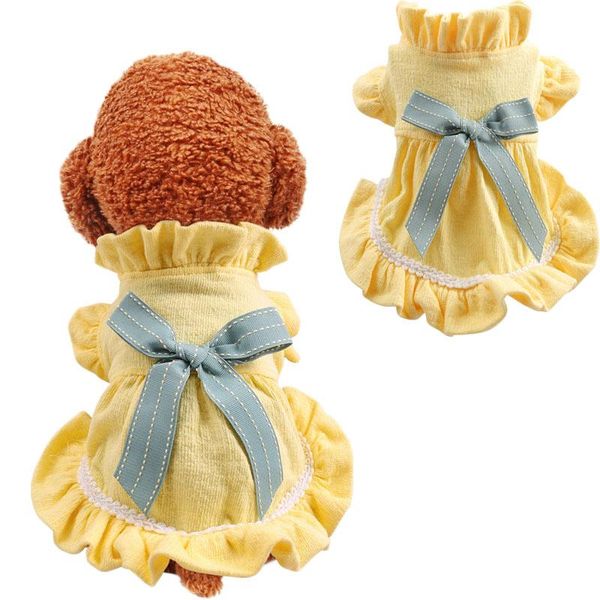 dog apparel yellow pleated summer dress for dogs lace high collar clothes big bowknot tutu ladies 2021 pet 9562
dog apparel yellow pleated summer dress for dogs lace high collar clothes big bowknot tutu ladies 2021 pet 9562