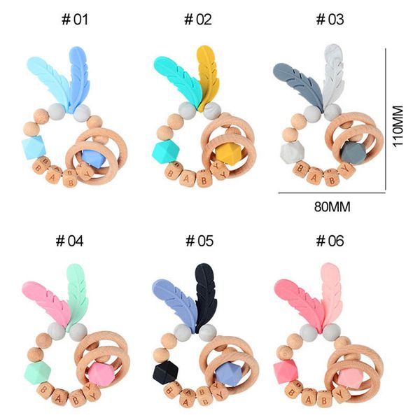 bracelet diy silicone baby pacifiers infant teether natural wooden teething beads newborn teeth practice toys feeding feather b7042 
bracelet diy silicone baby pacifiers infant teether natural wooden teething beads newborn teeth practice toys feeding feather b7042