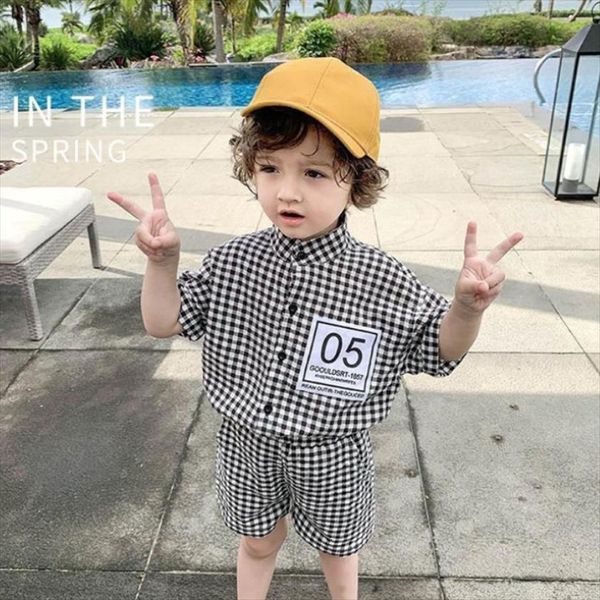 boys summer clothing sets short sleeve childrens plaid shirt and shorts, White
boys summer clothing sets short sleeve childrens plaid shirt and shorts, White