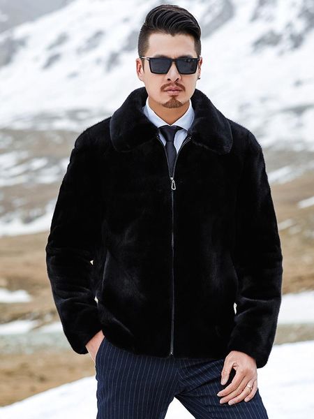 men's leather & faux fur overcoats whole mink real skin coat tide models mens jackets, Black
men's leather & faux fur overcoats whole mink real skin coat tide models mens jackets, Black