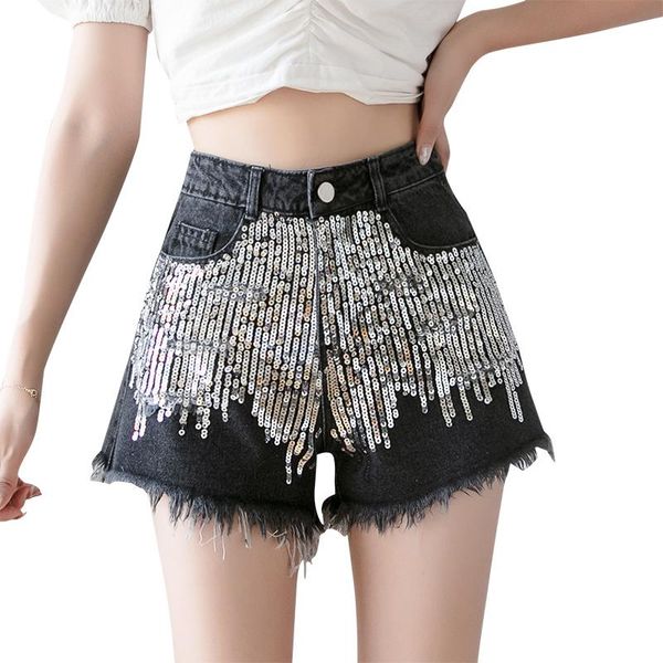 sequins short for women spring high waist solid blue jeans shorts fashion summer tassel black streetpants p002 women's, White;black
sequins short for women spring high waist solid blue jeans shorts fashion summer tassel black streetpants p002 women's, White;black