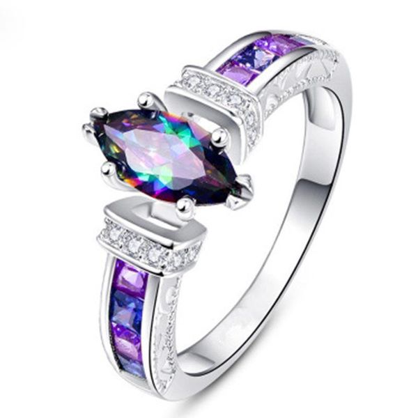 wedding rings fashion marquise cut rainbow color crystal ring for women charm colorful zircon bridal engagement jewelry gift, Slivery;golden
wedding rings fashion marquise cut rainbow color crystal ring for women charm colorful zircon bridal engagement jewelry gift, Slivery;golden