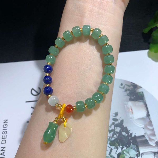 dongling jade bracelet with lapis lazuli opal agate wax pendant jewelry bracelet gift, Black 
dongling jade bracelet with lapis lazuli opal agate wax pendant jewelry bracelet gift, Black