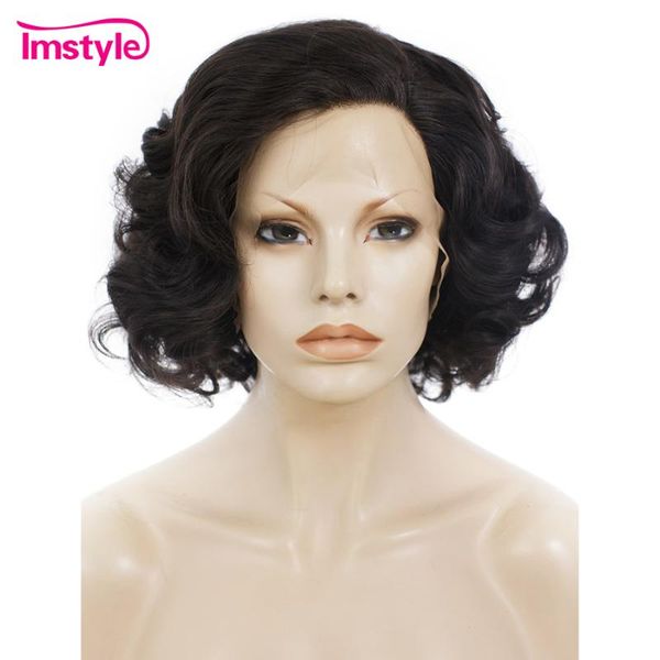 synthetic wigs imstyle lace front wig wavy dark brown short for women heat resistant fiber natural hair 10 inch cosplay, Black
synthetic wigs imstyle lace front wig wavy dark brown short for women heat resistant fiber natural hair 10 inch cosplay, Black