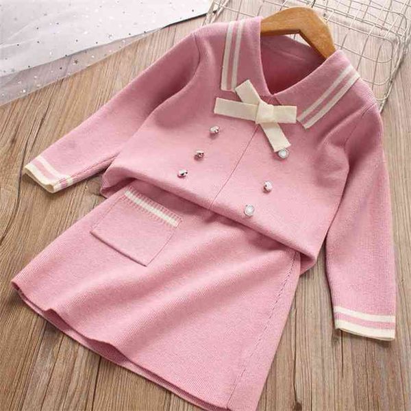 fashion kids clothes fall weater clothing set korean school uniform knit skirt fall little girls outfits warm costume 210715, White
fashion kids clothes fall weater clothing set korean school uniform knit skirt fall little girls outfits warm costume 210715, White