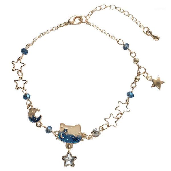 japanese style ins sweet girl heart star moon charm bracelet planet starry sky blue cat lolita student bracelet for women girls1, Golden;silver
japanese style ins sweet girl heart star moon charm bracelet planet starry sky blue cat lolita student bracelet for women girls1, Golden;silver