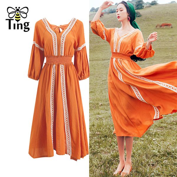vintage france chic beach style a line dress high waist lace patchwork midi long back bow tie fresh look vestidos 210513, Black;gray
vintage france chic beach style a line dress high waist lace patchwork midi long back bow tie fresh look vestidos 210513, Black;gray