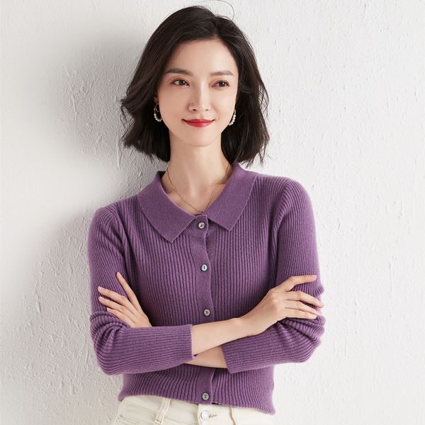 women's t-shirt polo neck knitted cardigan korean long sleeve lapel bottomed shirt with 2021 autumn and winter women's et, White
women's t-shirt polo neck knitted cardigan korean long sleeve lapel bottomed shirt with 2021 autumn and winter women's et, White