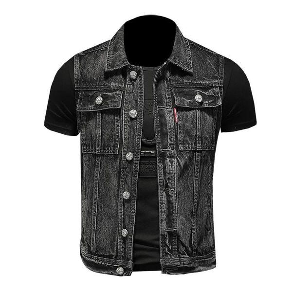 men's vests s-5xl denim vest men sleeveless jacket casual jeans coat ripped slim fit male waistcoat turn-down collar streetwear black, Black;white
men's vests s-5xl denim vest men sleeveless jacket casual jeans coat ripped slim fit male waistcoat turn-down collar streetwear black, Black;white