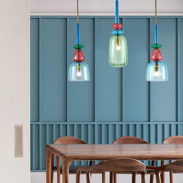 modern simple stained glass led pendant lights creative small children's room restaurant bar interior lighting lamps
modern simple stained glass led pendant lights creative small children's room restaurant bar interior lighting lamps
