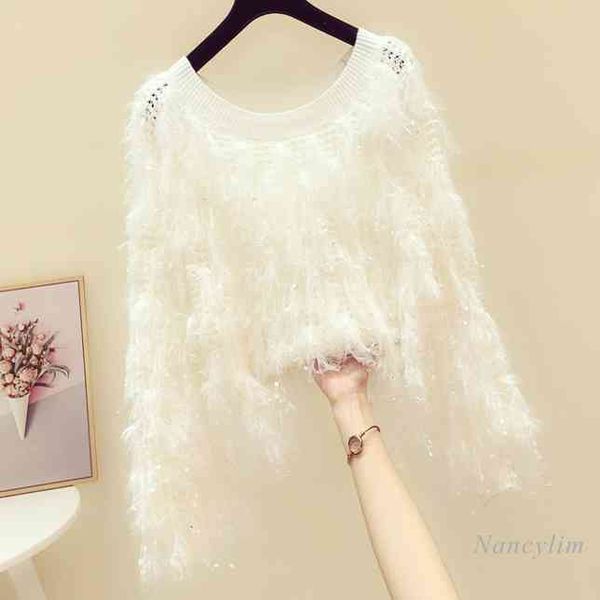 knits tassel sweater for women spring design loose off shoulder pullover jumper top, White
knits tassel sweater for women spring design loose off shoulder pullover jumper top, White
