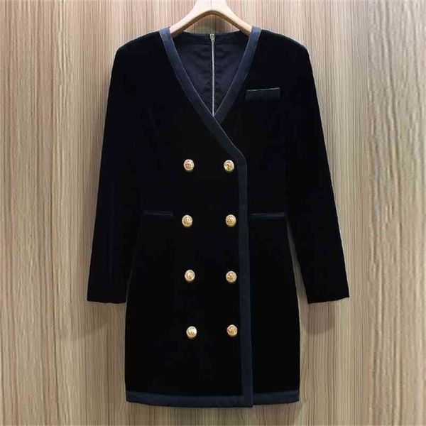 fashion baroque designer dress women's v-neck metal buttons double breasted velvet 210526, Black;gray
fashion baroque designer dress women's v-neck metal buttons double breasted velvet 210526, Black;gray
