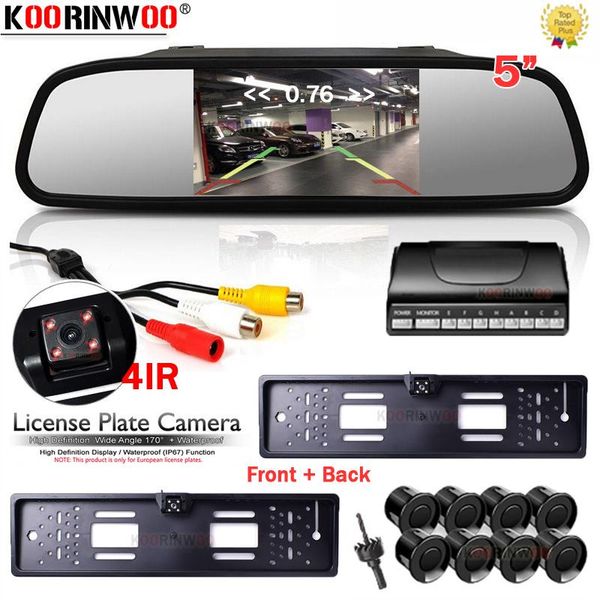 koorinwoo front european license frame camera car parking sensors 8 parktronic rear view with 5" monitor mirror video cameras&
koorinwoo front european license frame camera car parking sensors 8 parktronic rear view with 5" monitor mirror video cameras&