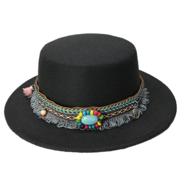 stingy brim hats mistdawn fashion women ladies wool boater hat wide pork pie cap bowler bohemia tassel ribbon band size 56-58cm, Blue;gray
stingy brim hats mistdawn fashion women ladies wool boater hat wide pork pie cap bowler bohemia tassel ribbon band size 56-58cm, Blue;gray