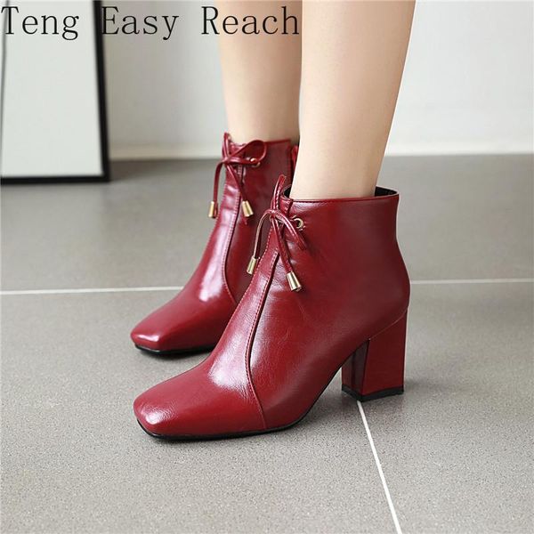 boots fashion winter square toe high heel white black red block heels shoes woman footwear bowtie ankle booties plus size 41 43
boots fashion winter square toe high heel white black red block heels shoes woman footwear bowtie ankle booties plus size 41 43