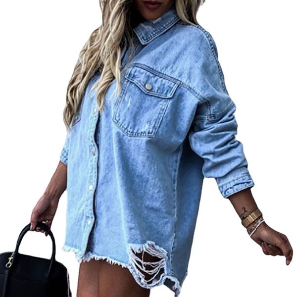 women's jackets camisa jeans estilo batwing feminina, casaco solto, com buraco, blusa de botão h79o, Black;brown
women's jackets camisa jeans estilo batwing feminina, casaco solto, com buraco, blusa de botão h79o, Black;brown