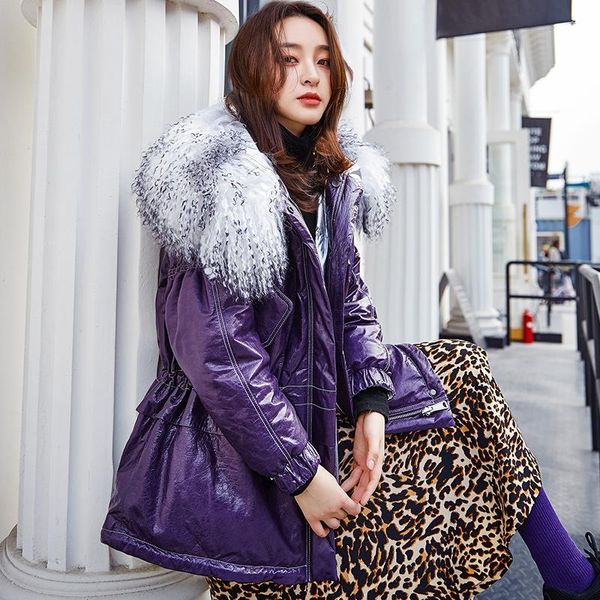 women's leather & faux 100% real sheepskin coat women winter natural fur collar white duck down jacket female genuine jackets chaqueta, Black
women's leather & faux 100% real sheepskin coat women winter natural fur collar white duck down jacket female genuine jackets chaqueta, Black