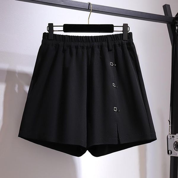 women's shorts 62265 women summer chic buckle split fork casual elastic high waist daily simple all-matching loose short suit pants, White;black
women's shorts 62265 women summer chic buckle split fork casual elastic high waist daily simple all-matching loose short suit pants, White;black