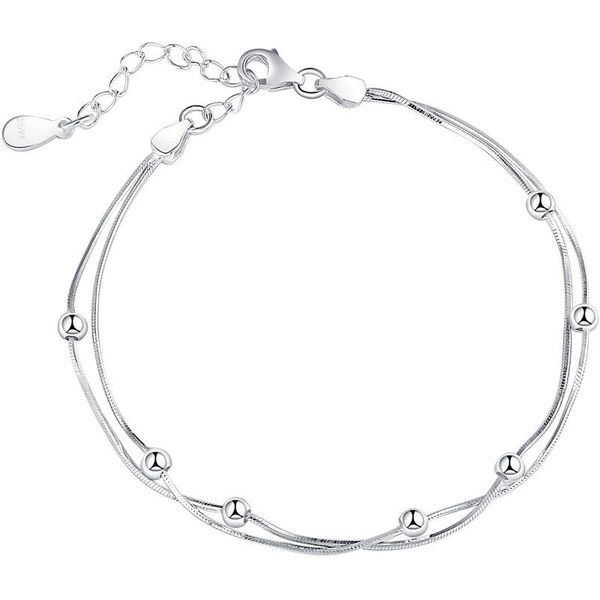 sjgu-329 925 sterling silver double layers round beads charm bracelets & bangle for women elegant link chain wedding jewelry, Black
sjgu-329 925 sterling silver double layers round beads charm bracelets & bangle for women elegant link chain wedding jewelry, Black