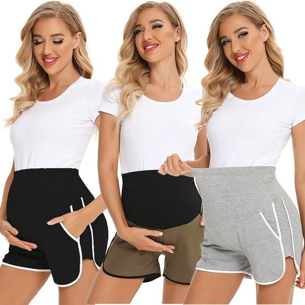 maternity bottoms designer women's shorts lounge sports yoga pregnancy short pants with pockets, White
maternity bottoms designer women's shorts lounge sports yoga pregnancy short pants with pockets, White