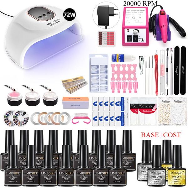 manicure set with 72w/54w led nail lamp 20000rpm drill machine 16/10 color uv gel polish kit tools art kits
manicure set with 72w/54w led nail lamp 20000rpm drill machine 16/10 color uv gel polish kit tools art kits