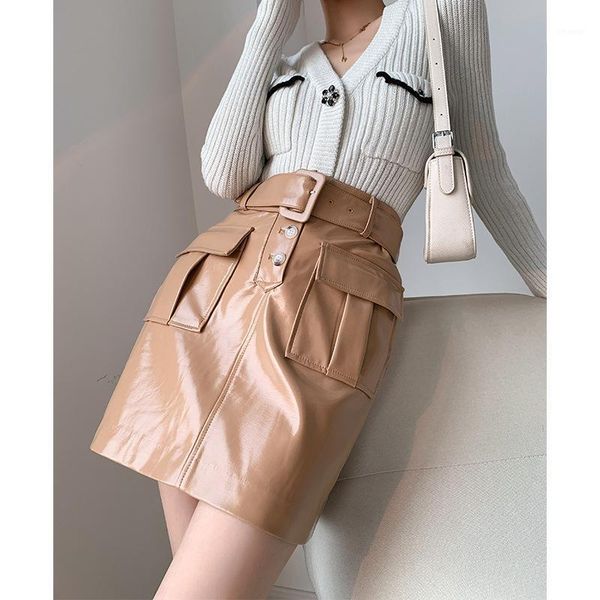 skirts 2021 spring women's bright face solid color sheath skirt high waist pencil temperament pu leather with belt y899, Black
skirts 2021 spring women's bright face solid color sheath skirt high waist pencil temperament pu leather with belt y899, Black