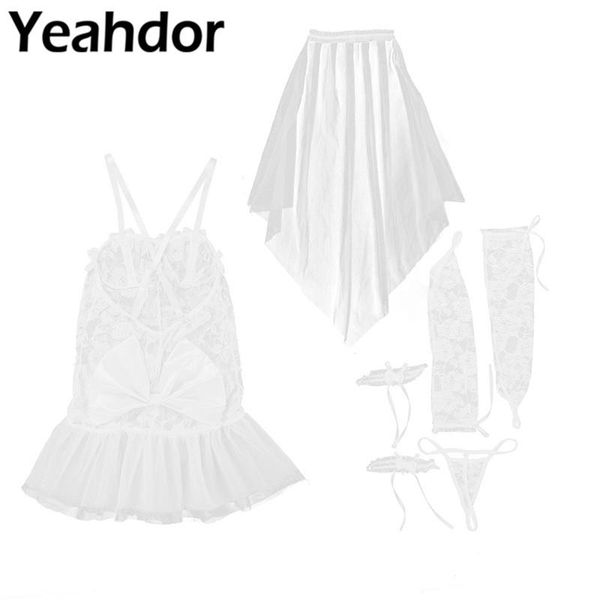 bridal veils wedding night women ladies floral lace mesh bride dress up costume set babydoll headwear veil g-string leg garters gloves, Black
bridal veils wedding night women ladies floral lace mesh bride dress up costume set babydoll headwear veil g-string leg garters gloves, Black