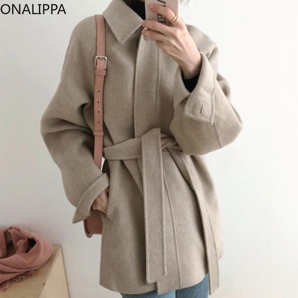 women's jackets onalippa women woolen coat 2021 winter french simple lapel chic tie waist single-breasted solid color warm long-sleeved, Black;brown
women's jackets onalippa women woolen coat 2021 winter french simple lapel chic tie waist single-breasted solid color warm long-sleeved, Black;brown
