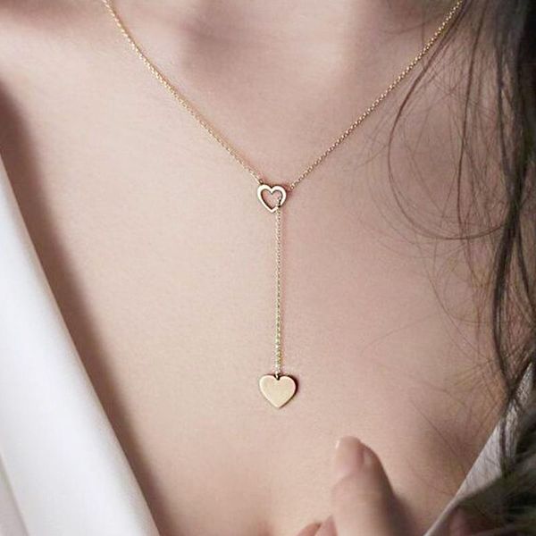 fashion simple heart-shaped metal pendant necklace charming women's gold color clavicle chain wedding party jewelry gifts necklaces, Silver
fashion simple heart-shaped metal pendant necklace charming women's gold color clavicle chain wedding party jewelry gifts necklaces, Silver