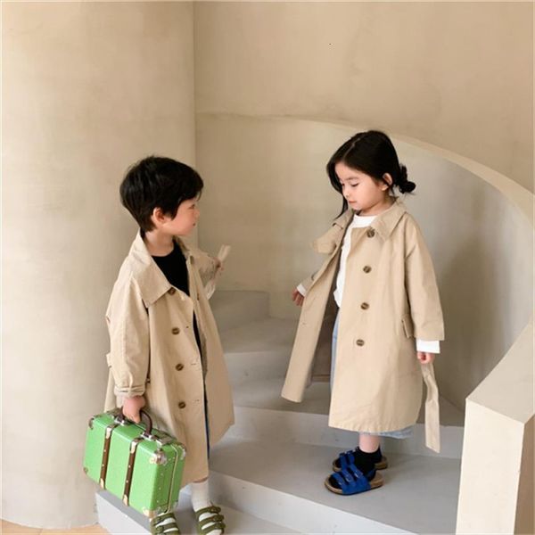 korean style fall solid color belt long trench coats boys and girls cotton oversized casual jackets 2 7y, Blue;gray
korean style fall solid color belt long trench coats boys and girls cotton oversized casual jackets 2 7y, Blue;gray