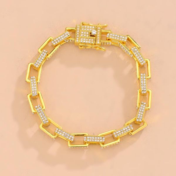 link, chain design hip hop cuban link chains bracelet bling iced out full paved rhinestone quadrate box charm jewelry for men wome, Black
link, chain design hip hop cuban link chains bracelet bling iced out full paved rhinestone quadrate box charm jewelry for men wome, Black