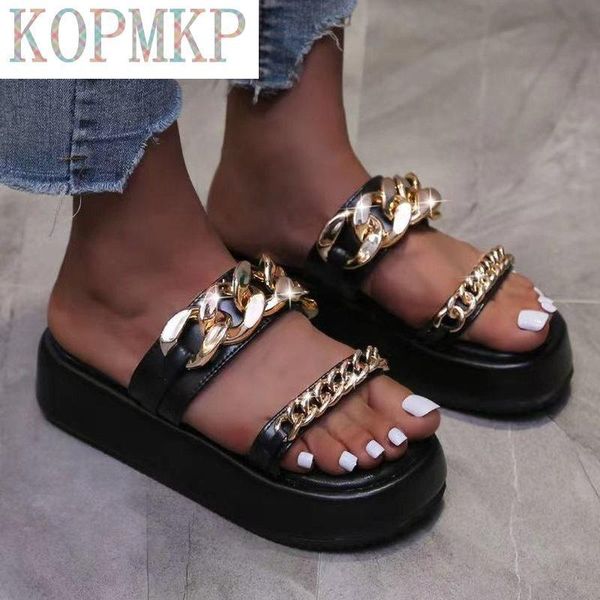 sandals 2021 summer fashion black thick soled wedge heel comfy women's gold chain decoration open toe roman female shoes 36-43
sandals 2021 summer fashion black thick soled wedge heel comfy women's gold chain decoration open toe roman female shoes 36-43