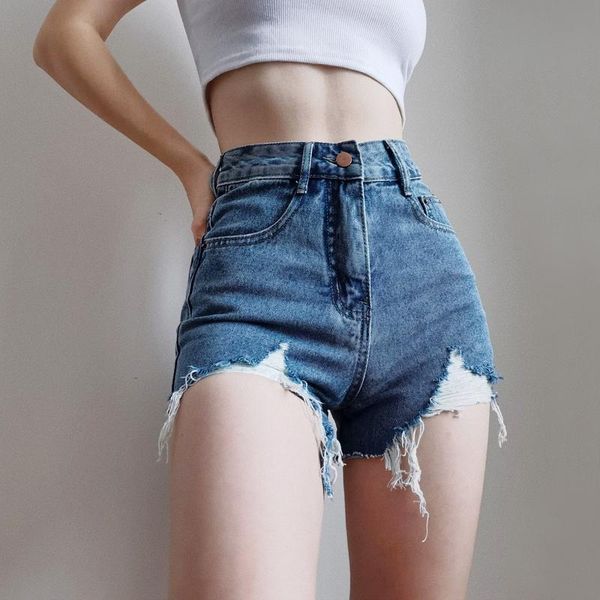 women's shorts women frayed hem denim with distressing, White;black 
women's shorts women frayed hem denim with distressing, White;black