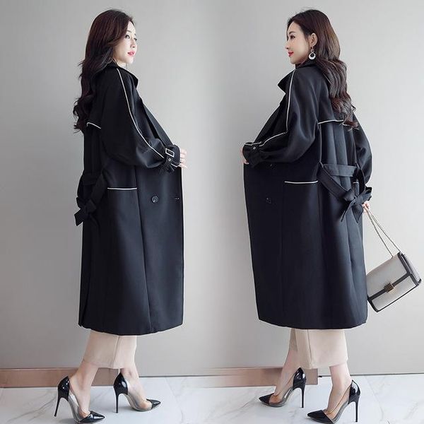 women's trench coats 2021 fashion womens double breasted long coat for women black blue khaki belt knee-length cloak windbreaker female, Tan;black
women's trench coats 2021 fashion womens double breasted long coat for women black blue khaki belt knee-length cloak windbreaker female, Tan;black