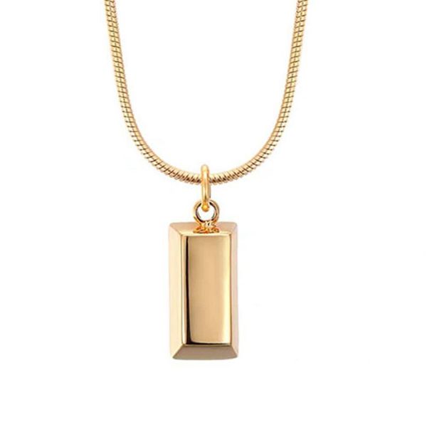 chains 316l stainless steel geometric square small golden brick pendant necklace acero inoxidable joyeria mujer, Silver
chains 316l stainless steel geometric square small golden brick pendant necklace acero inoxidable joyeria mujer, Silver