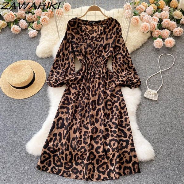casual dresses zawahiki high waist female temperament v neck slim puff long sleeve mid-length ropa mujer retro leopard print dress, Black;gray
casual dresses zawahiki high waist female temperament v neck slim puff long sleeve mid-length ropa mujer retro leopard print dress, Black;gray