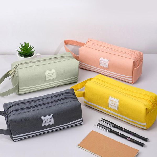pencil bags 1 pcs large capacity canvas double-layer bag student solid color multifunctional stationery box
pencil bags 1 pcs large capacity canvas double-layer bag student solid color multifunctional stationery box