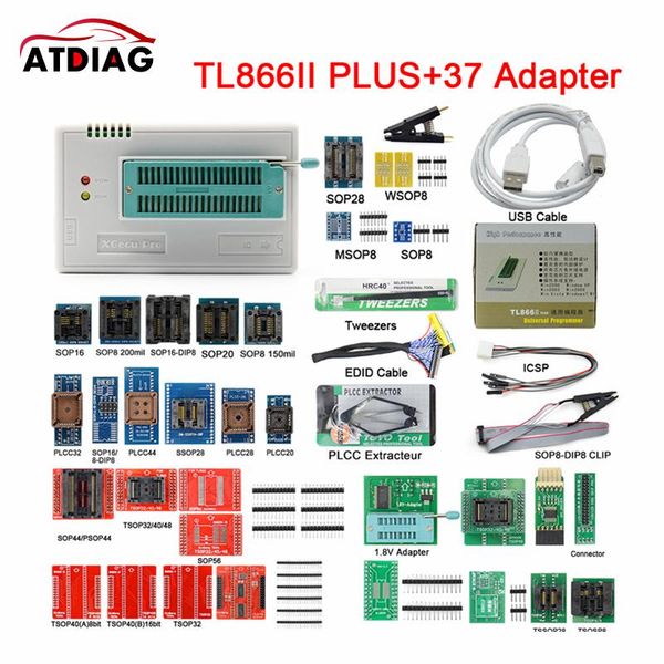 est v10.7 tl866ii plus universal original minipro programmer tl866 nand flash avr pic bios usb programmer+37pcs adapter diagnostic tools
est v10.7 tl866ii plus universal original minipro programmer tl866 nand flash avr pic bios usb programmer+37pcs adapter diagnostic tools