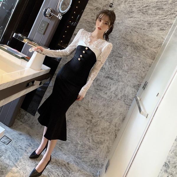 korean fashion clothing contrast singer button black lace dress for women long sleeve autumn winter 2021 midi dresses casual, Black;gray
korean fashion clothing contrast singer button black lace dress for women long sleeve autumn winter 2021 midi dresses casual, Black;gray