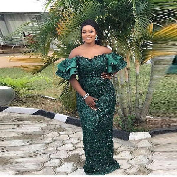 sequined mermaid prom dresses african women off the shoulder short sleeves plus size evening gowns robes de cocktail, Black
sequined mermaid prom dresses african women off the shoulder short sleeves plus size evening gowns robes de cocktail, Black