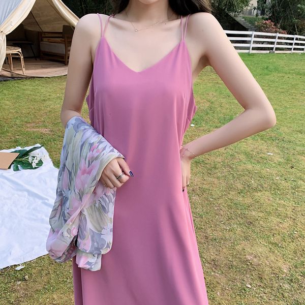 women's knits & tees sleeveless spaghetti strap dress v neck thin straps long elegant ladies summer iprq, White
women's knits & tees sleeveless spaghetti strap dress v neck thin straps long elegant ladies summer iprq, White