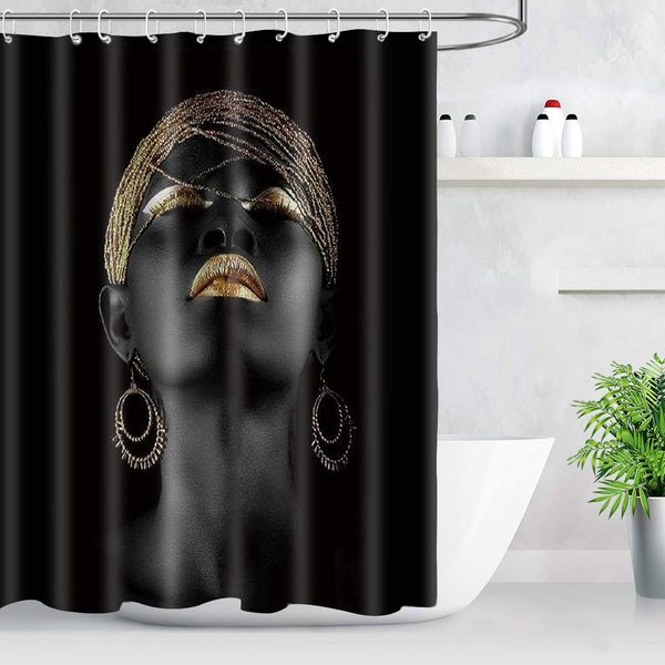 african american woman shower curtain, afro girl girl gold black art fabric shower curtain with 10 hooks, waterproof upgrade
african american woman shower curtain, afro girl girl gold black art fabric shower curtain with 10 hooks, waterproof upgrade