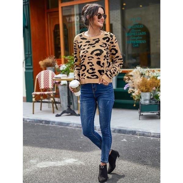 women's sweaters hirigin autumn sweater fashion leopard print knitting round neck long sleeve slim explosion women high quali, White;black
women's sweaters hirigin autumn sweater fashion leopard print knitting round neck long sleeve slim explosion women high quali, White;black