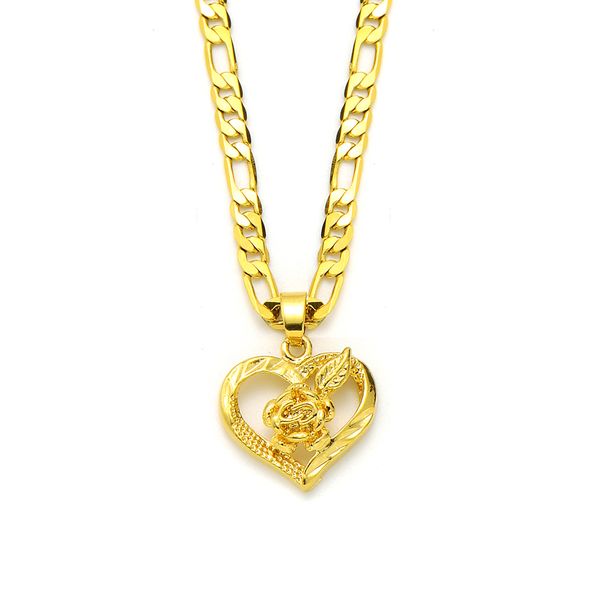 flower heart pendant 14k solid yellow gold gf italian figaro link chain necklace 24" 3 mm womens, Silver
flower heart pendant 14k solid yellow gold gf italian figaro link chain necklace 24" 3 mm womens, Silver