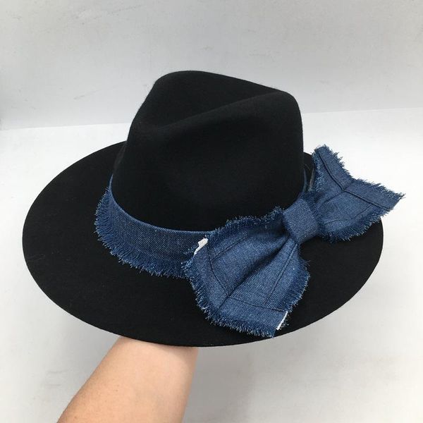 stingy brim hats 202107-nao-bowknot autumn winter denim fabric ribbon black wool lady fedoras cap women leisure panama jazz hat, Blue;gray
stingy brim hats 202107-nao-bowknot autumn winter denim fabric ribbon black wool lady fedoras cap women leisure panama jazz hat, Blue;gray