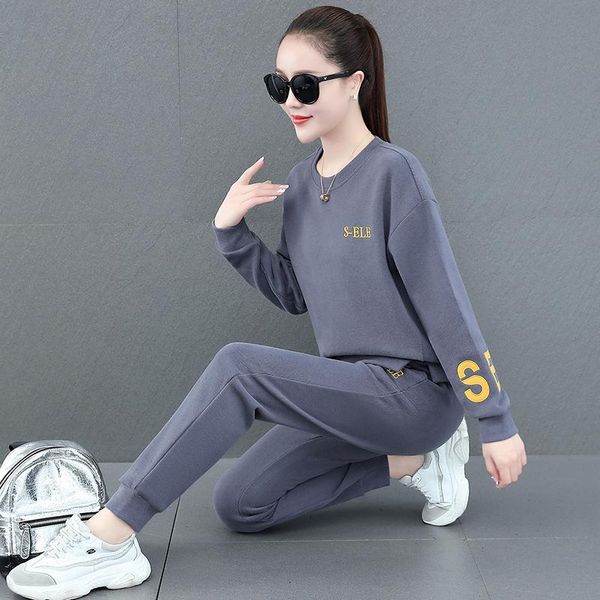 women's two piece pants casual tracksuit set women and outfits 2021 spring autumn cotton solid sweatpants pullover, White 
women's two piece pants casual tracksuit set women and outfits 2021 spring autumn cotton solid sweatpants pullover, White