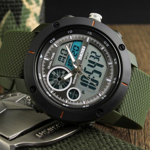 wristwatches skmei 1361 men sports watches el light double time watch alarm chrono digital waterproof saat relogio masculino, Slivery;brown
wristwatches skmei 1361 men sports watches el light double time watch alarm chrono digital waterproof saat relogio masculino, Slivery;brown