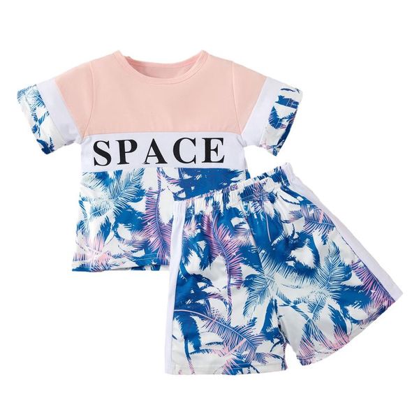 children set fashion letter stitching round neck and leaves print short pants short-sleeved shorts blue casual, White
children set fashion letter stitching round neck and leaves print short pants short-sleeved shorts blue casual, White