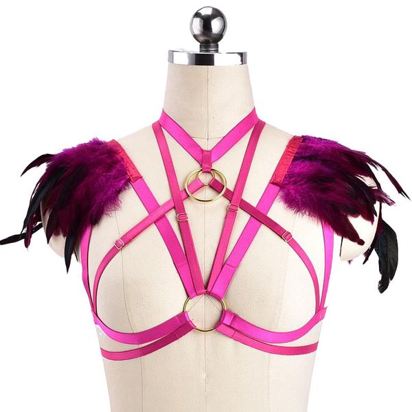 colorful harajuku style gothic punk harness feather underwear prom queen performance dress fun bandage bra, Black;white
colorful harajuku style gothic punk harness feather underwear prom queen performance dress fun bandage bra, Black;white